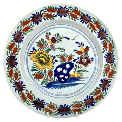 Dutch Delft Charger Hand Painted 18th Century Circa 1770