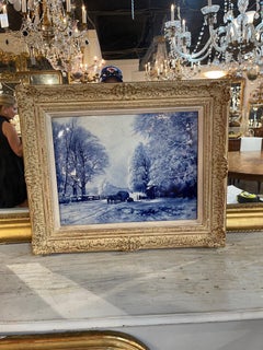 Dutch Delft Framed Blue and White Plaque