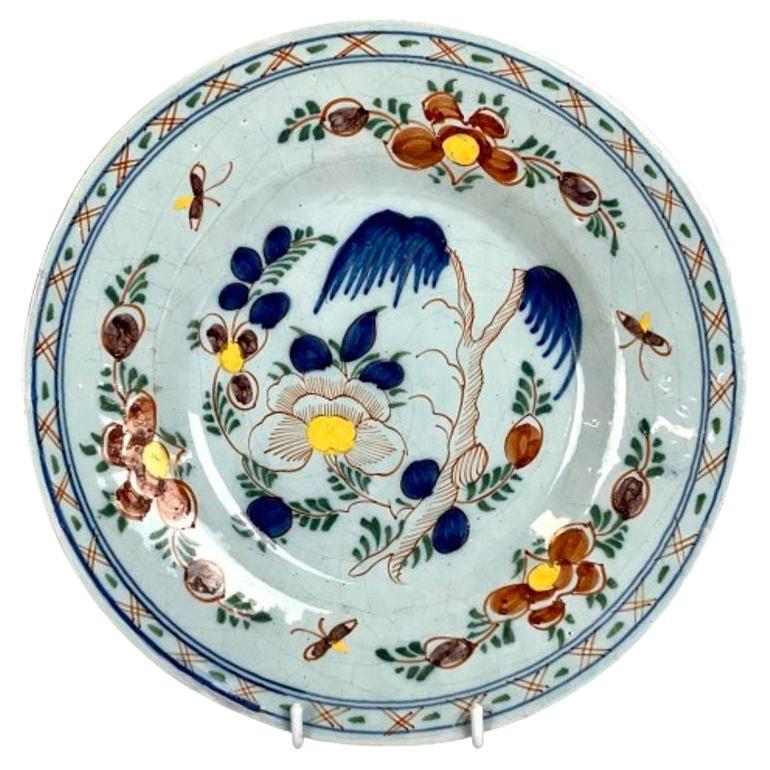 Dutch Delft Dish Hand Painted Late 18th Century Circa 1780