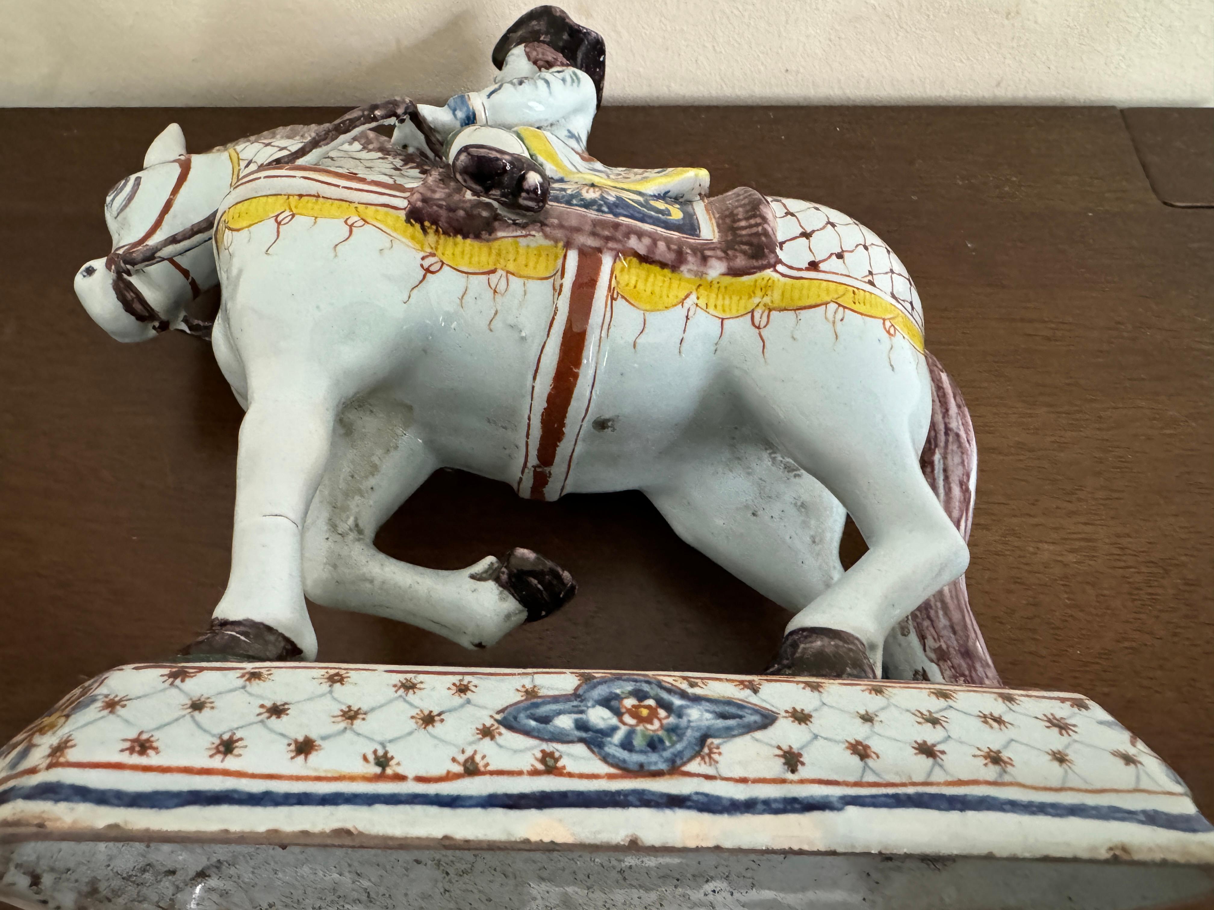 Dutch Delft Horse and Rider, 19th century For Sale 5