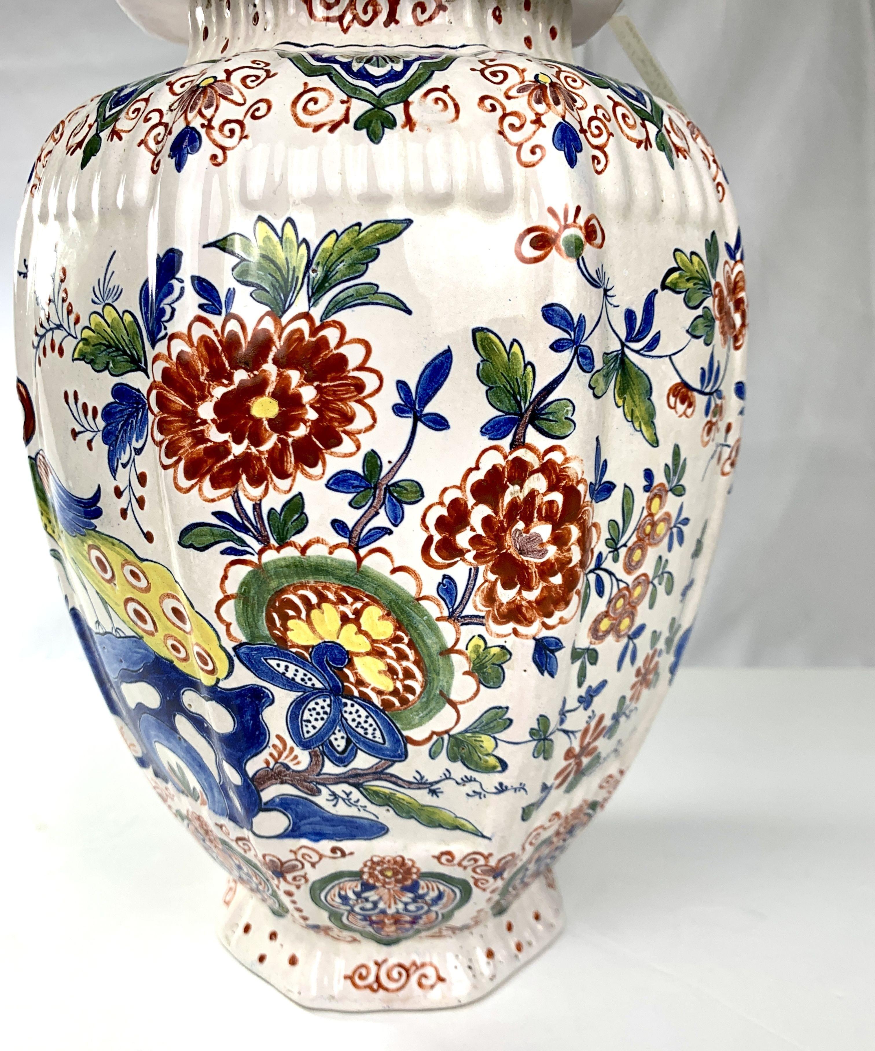 Dutch Delft Jar Hand-Painted in Traditional Polychrome Colors 1