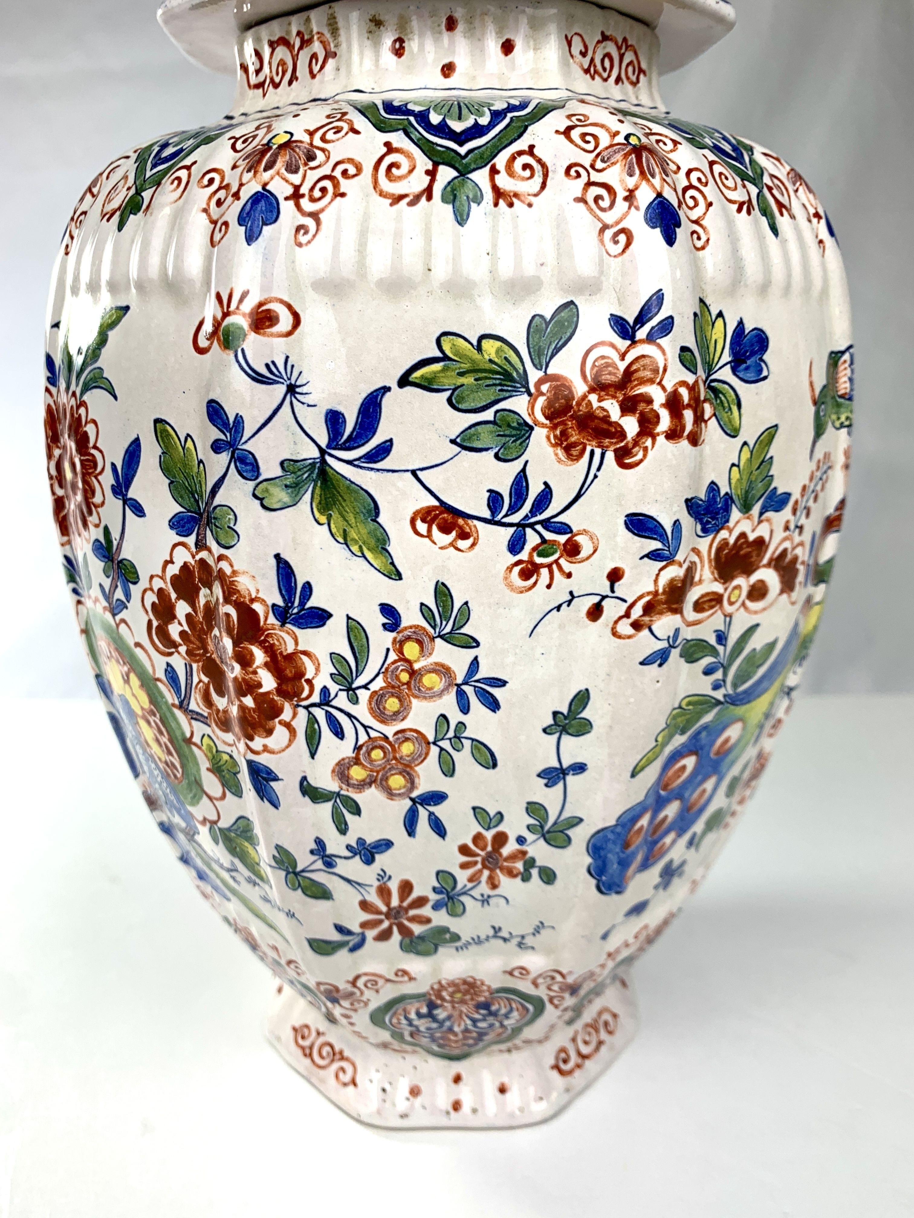Dutch Delft Jar Hand-Painted in Traditional Polychrome Colors 2