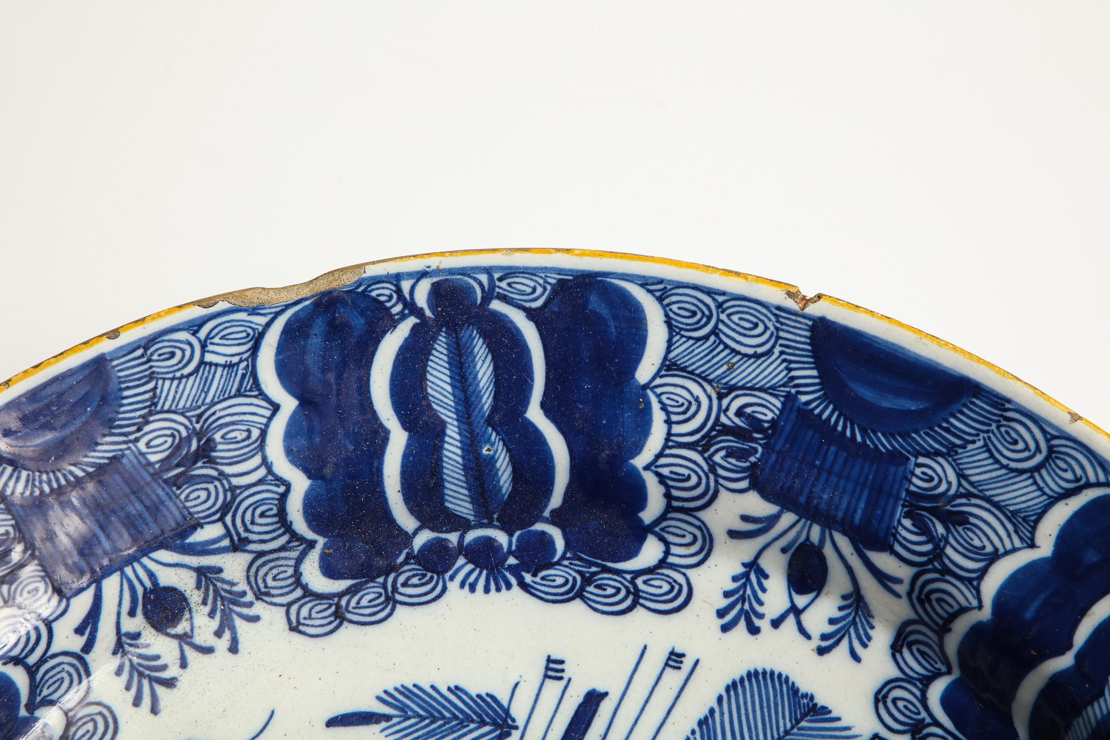 Dutch, Delft, Peacock Pattern Dish, circa 1780 For Sale 8