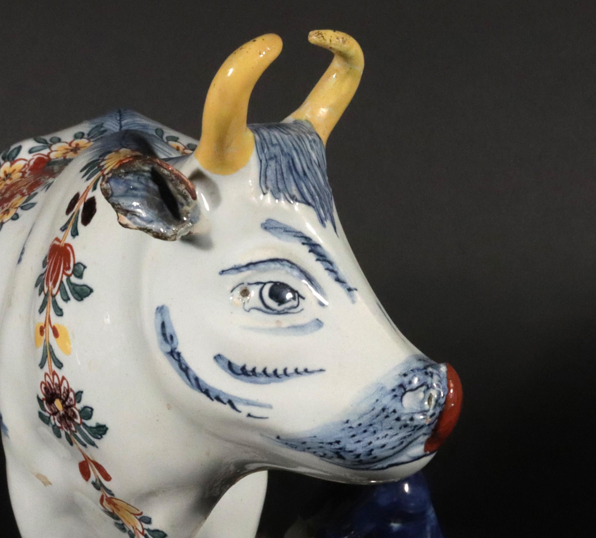 Néerlandais Modèle néerlandais d'un groupe de déversement de vaches de Delft polychrome en vente