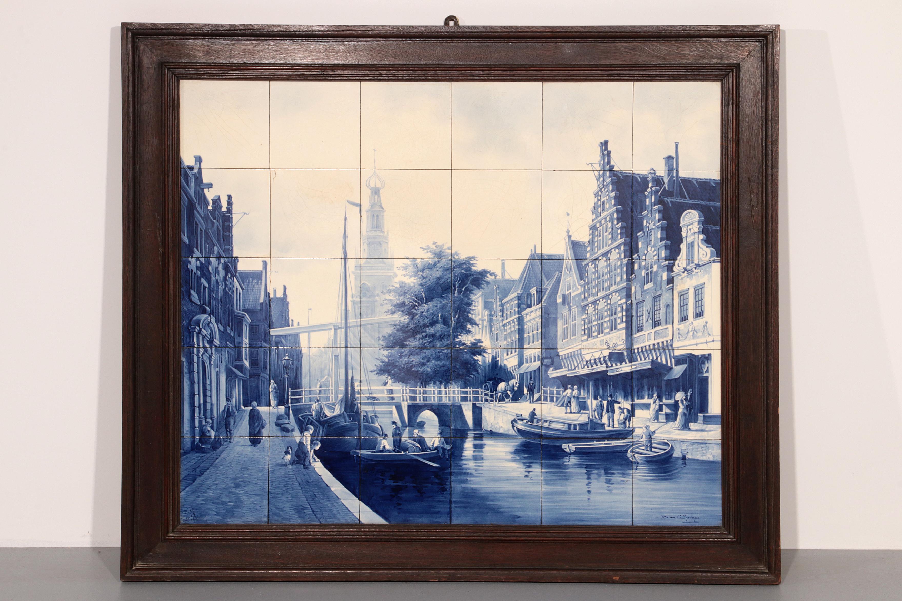 Niederländische Delft Por Fles Große Fliese Tablaeu De Waag von Cornelis Springer 1898 im Angebot 8