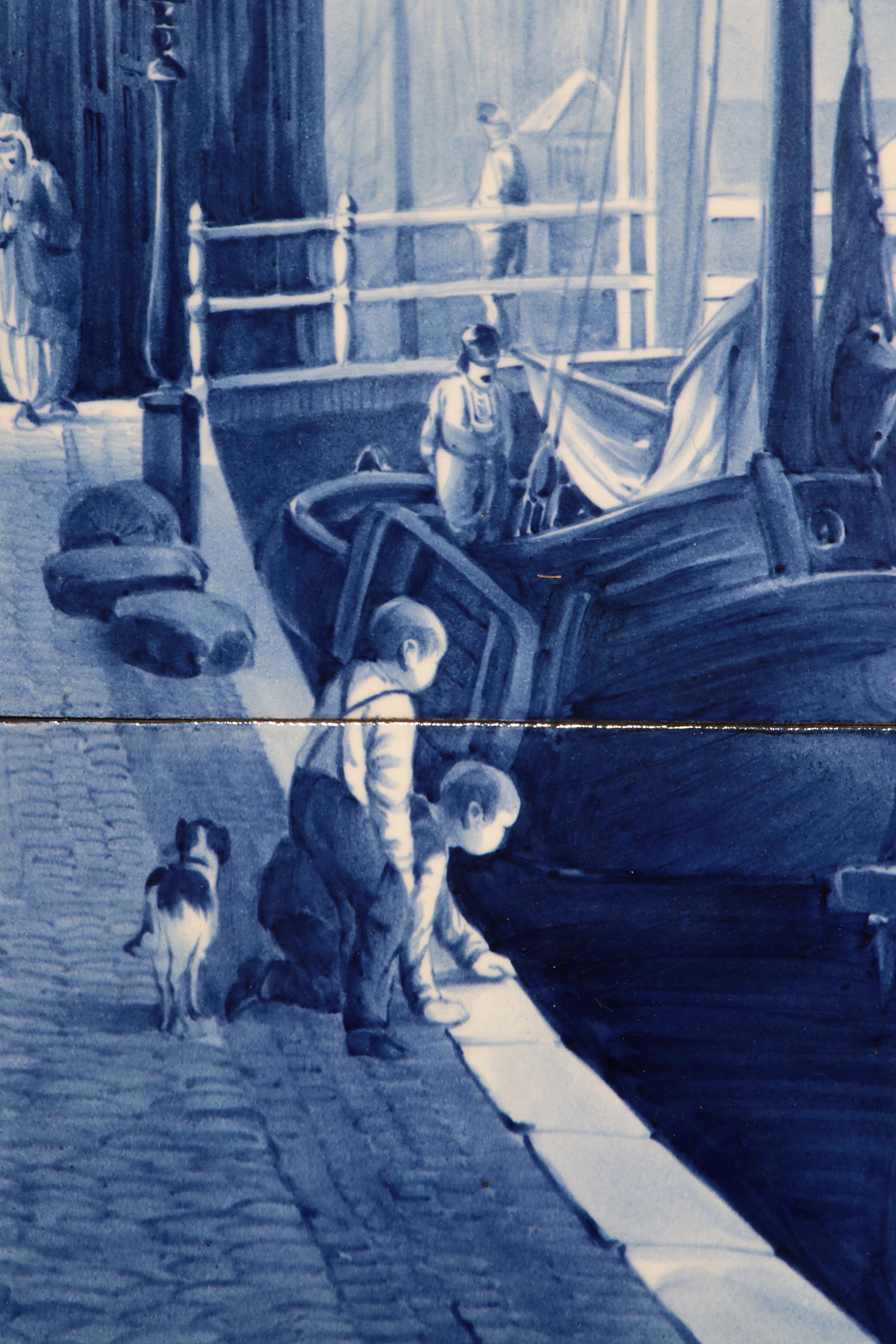 Niederländische Delft Por Fles Große Fliese Tablaeu De Waag von Cornelis Springer 1898 im Angebot 2