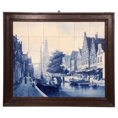 Piastrella olandese Delft Por Fles grande Tablaeu De Waag Di Cornelis Springer 1898