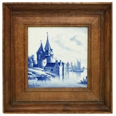 Tile à fleurs de Delft d'après Jan Josefsz Van Goyen, Delft, 1897