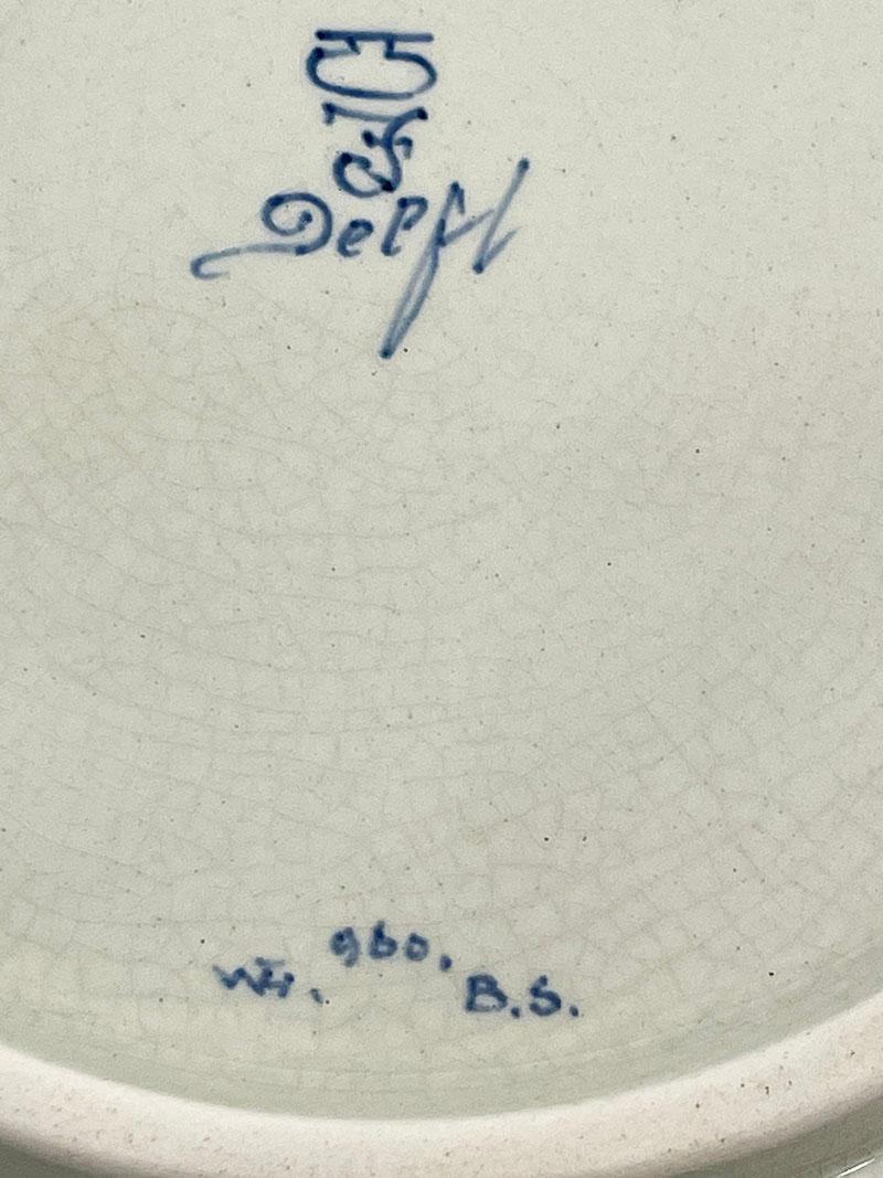 20th Century Dutch Delft Porceleyne Fles Wall Plate, 1948 For Sale