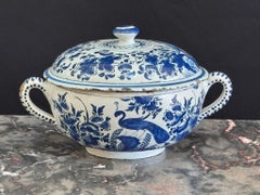 Dutch Delft posset pot and cover, late 18th Century