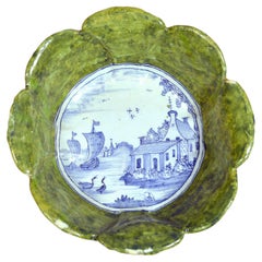 Antique Dutch Delft Savoy Cabbage Tromp L'oeil Bowl, Circa 1755-1765
