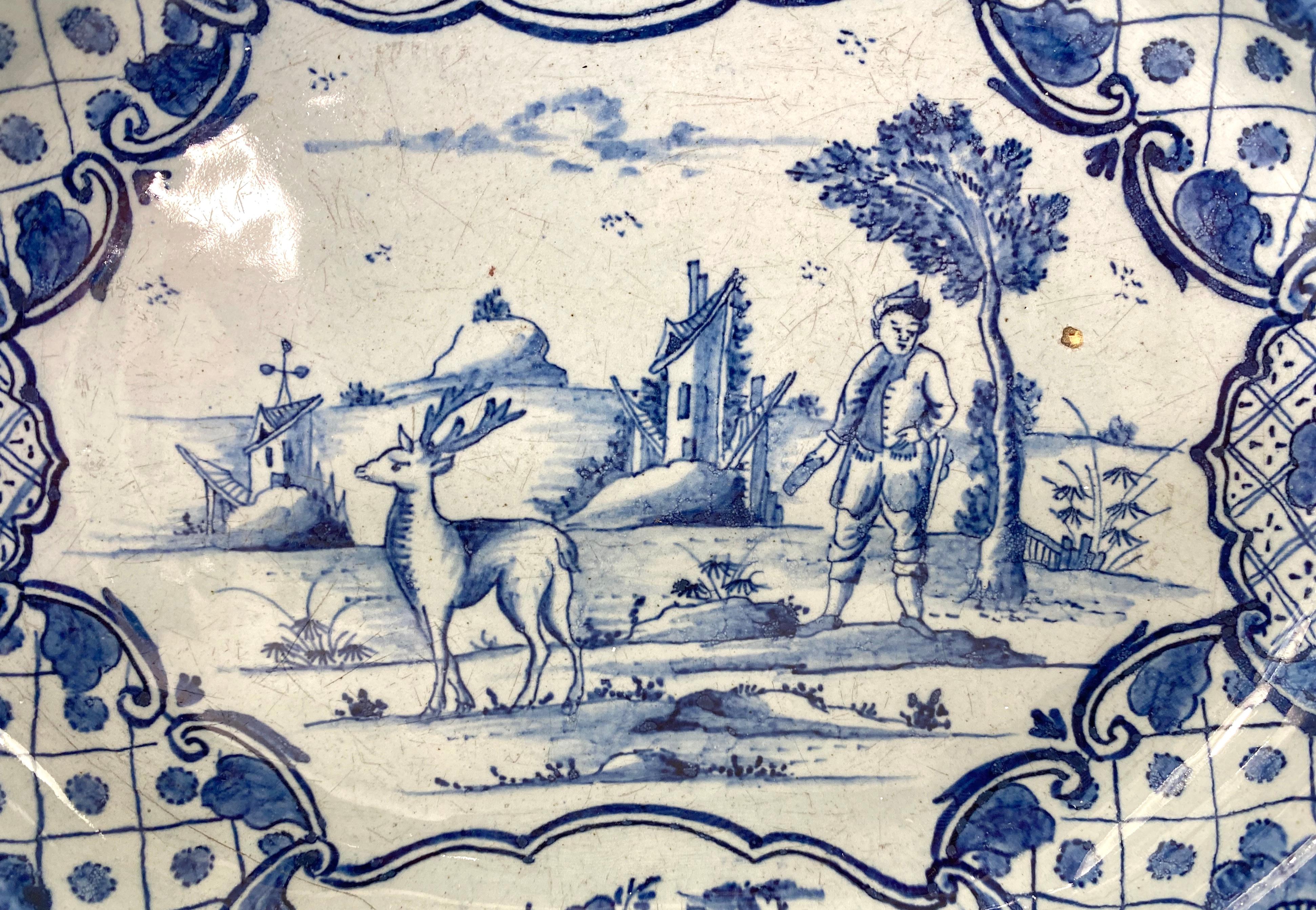 Fired Dutch Delft Serving Dish, Van Duyn Factory, c. 1765 For Sale