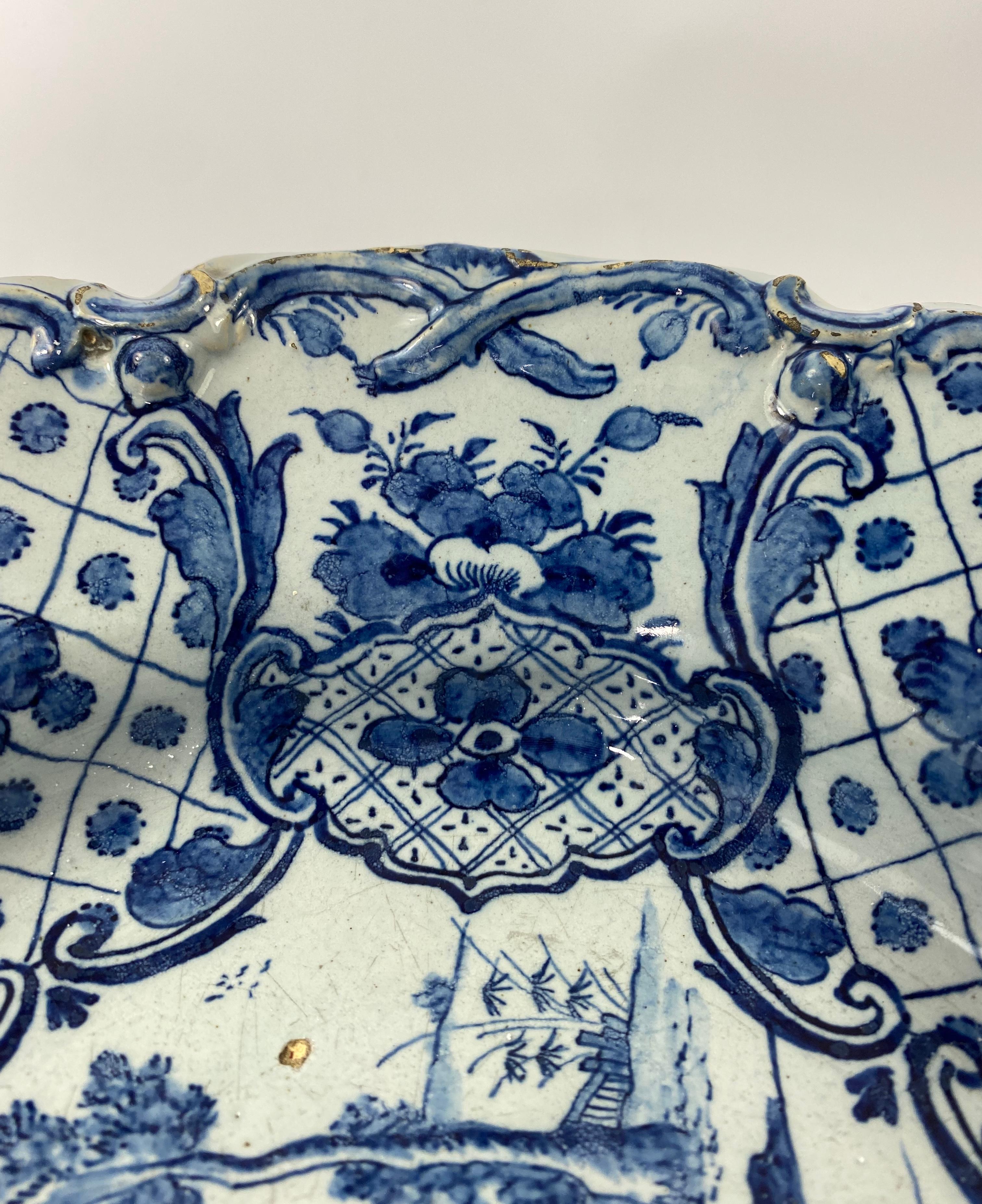 Dutch Delft Serving Dish, Van Duyn Factory, c. 1765 For Sale 1