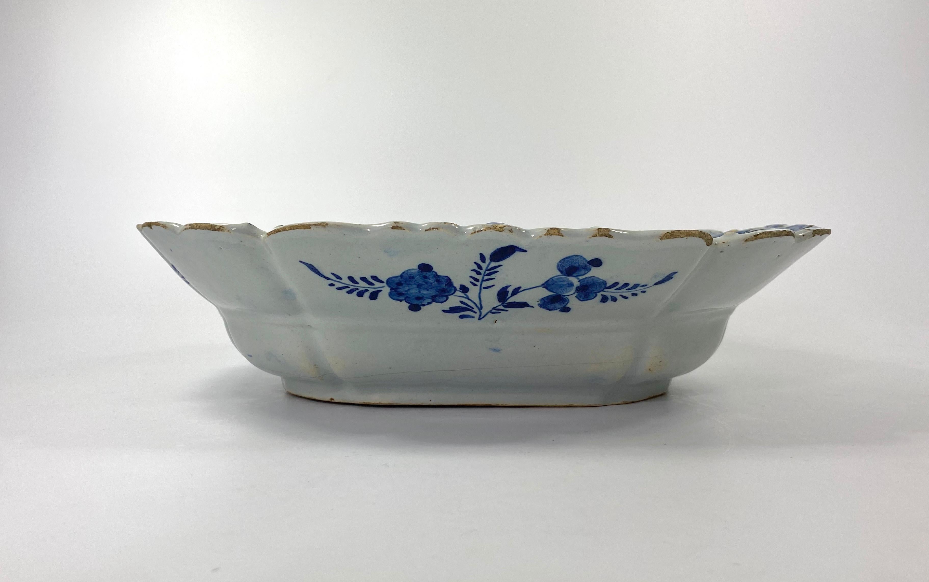 Mid-18th Century Dutch Delft Serving Dish, Van Duyn Factory, c. 1765 For Sale