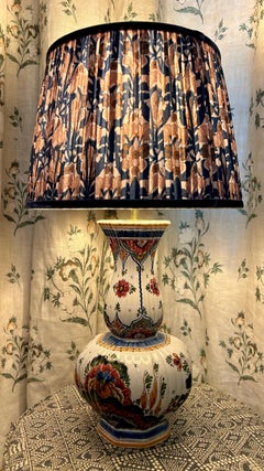 Dutch Delft Style Polychrome Faience Table Lamp, Early 20th Century