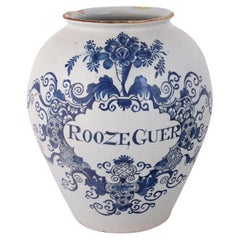 Bote de tabaco holandés de Delft: Roozeguer, principios del siglo XIX, Royal Delft