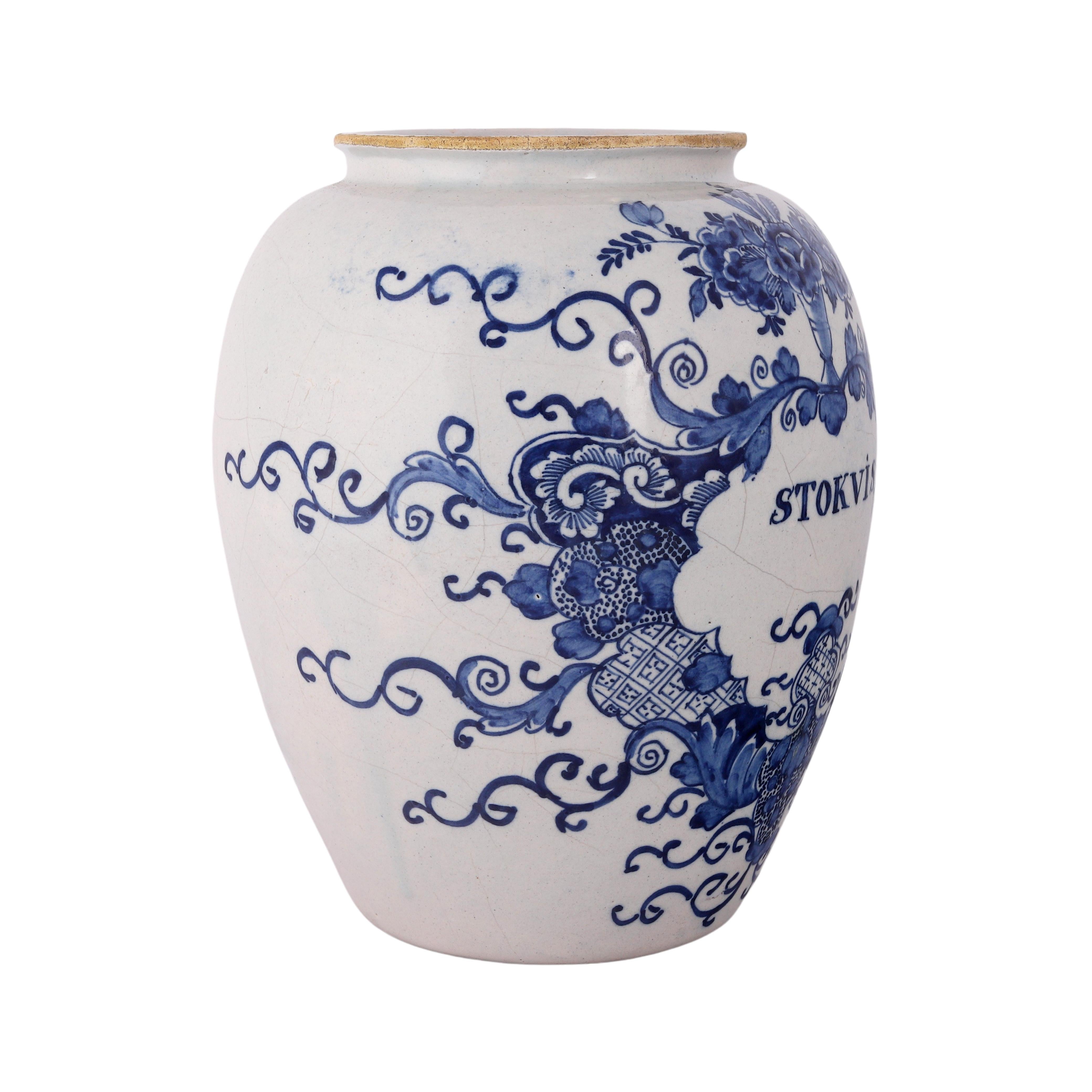 Rococo Pot à tabac de Delft : Stokvis, 18ème siècle en vente
