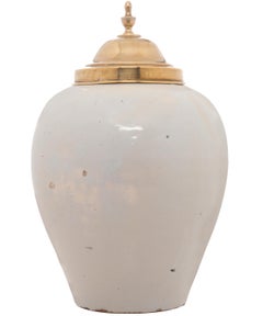 Dutch Delft Tobaccojar 'De Hoop' with Copper Lid