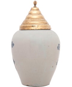 Dutch Delft Tobaccojar 'Hanover' with Brass Cover