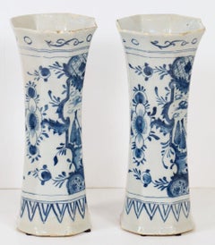 Dutch Delft Vases by Jan Jansz, Van Der Kloot from the 19th Century