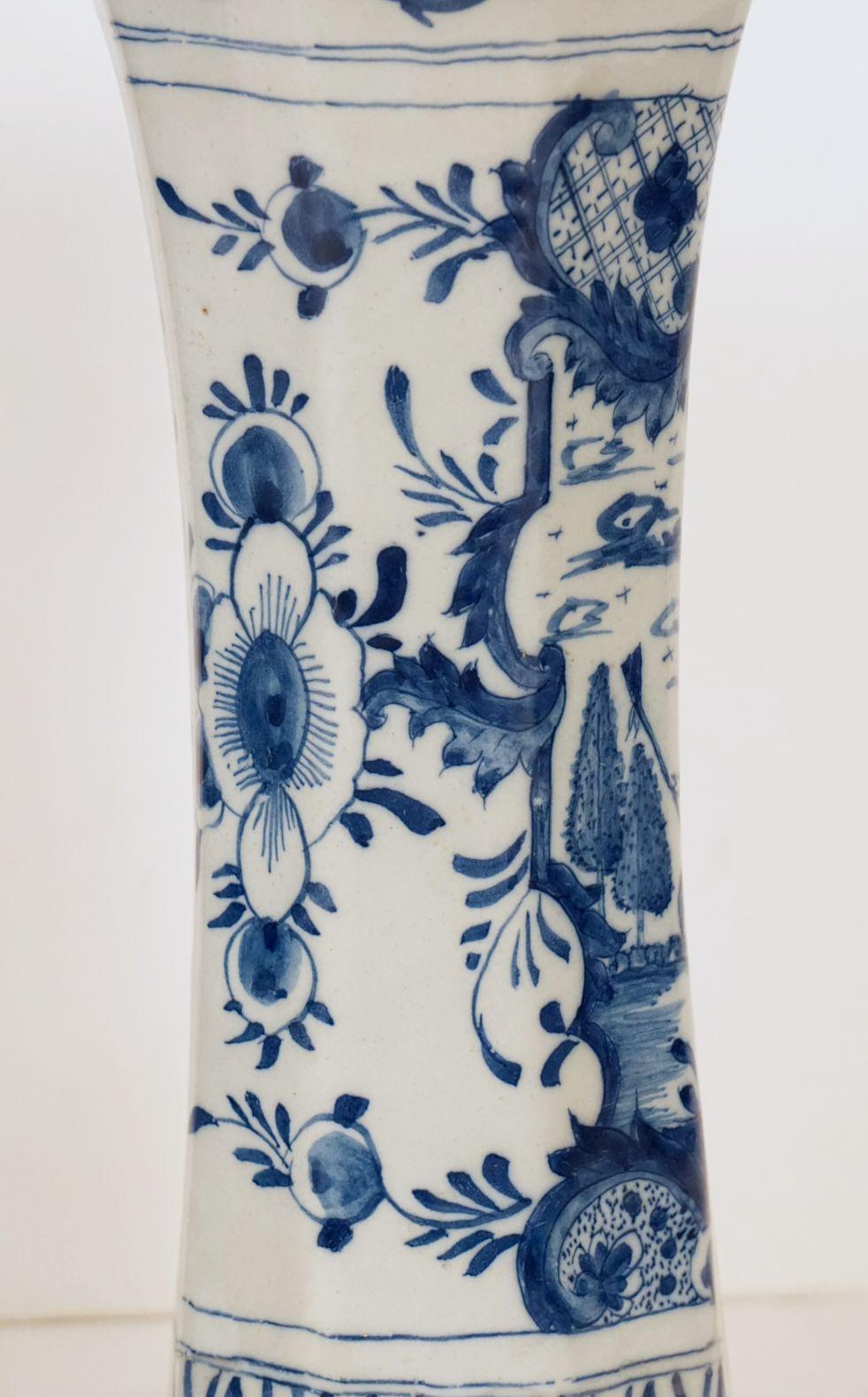 Glazed Dutch Delft Vases by Jan Jansz, Van Der Kloot from the 19th Century For Sale