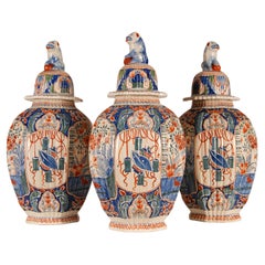 Dutch Delft Vases Cashmere Palette Polychrome Delft Tin Glazed Edme Samson Paris