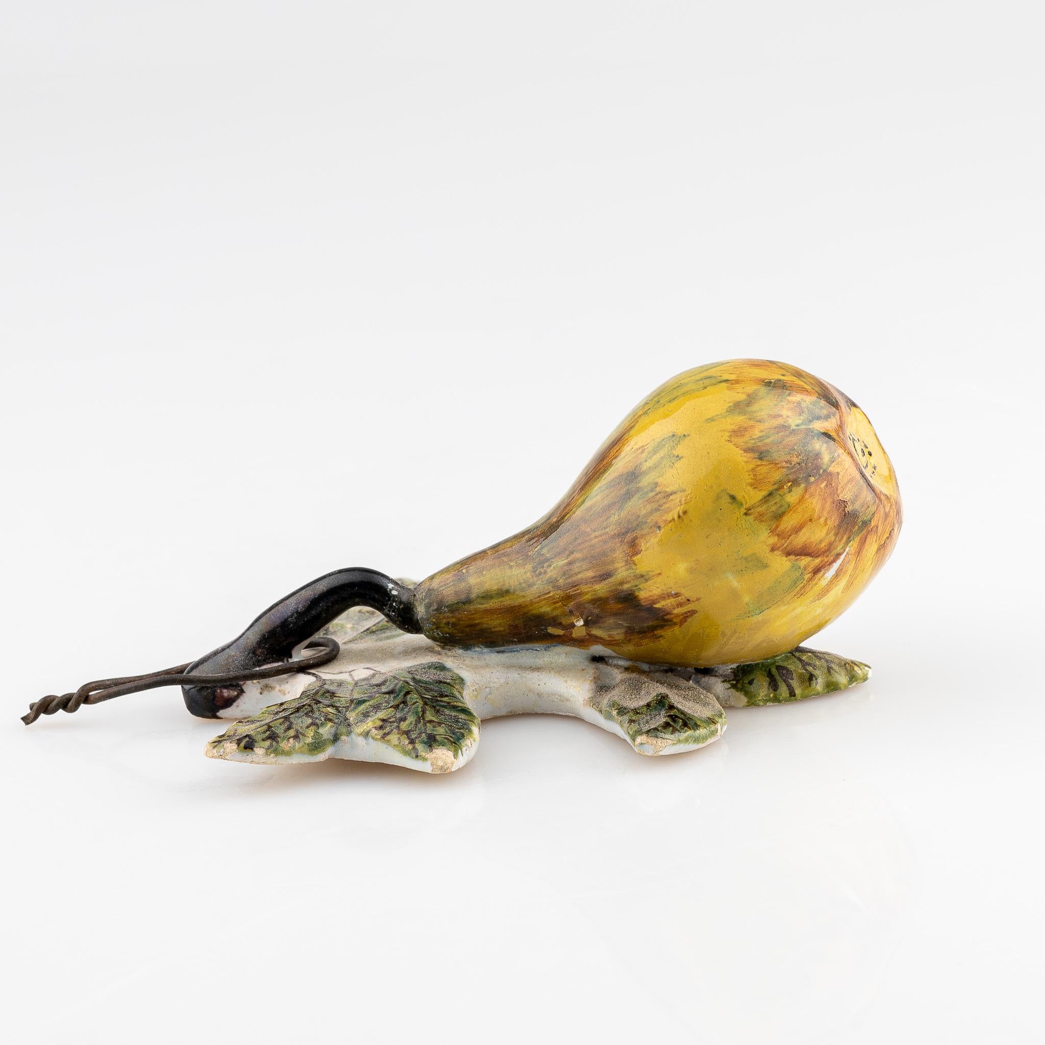 Dutch Delftware Handpainted Polychrome Naturalistic Pear Delft Holland ca 1765 1
