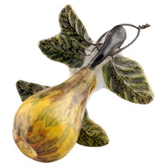 Dutch Delftware Handpainted Polychrome Naturalistic Pear Delft Holland ca 1765 