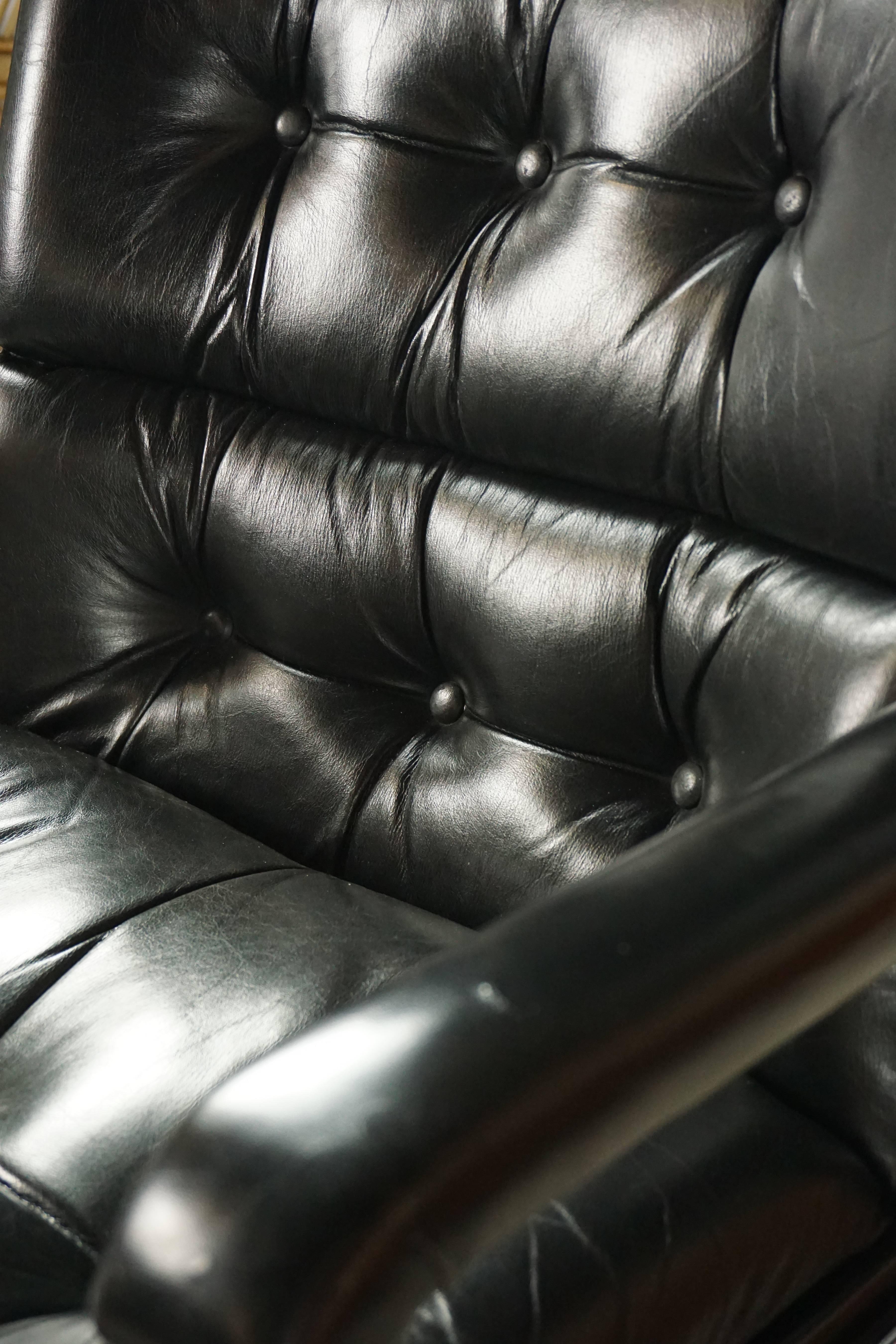 Dutch Design and Black Leather Office Armchair 3