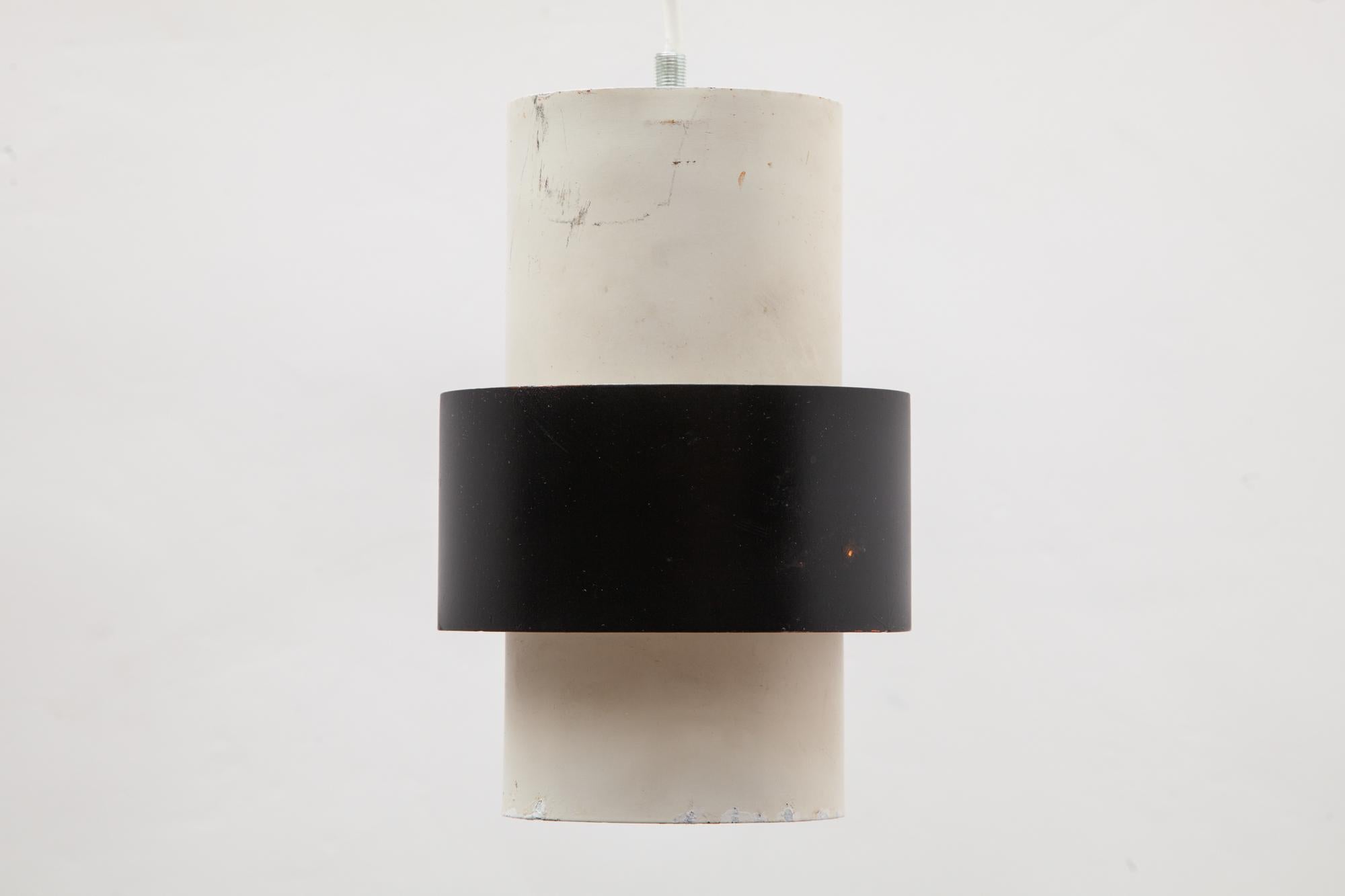 Dutch Design Black and White Pendant Lamp 1960s, by Philips For Sale 1