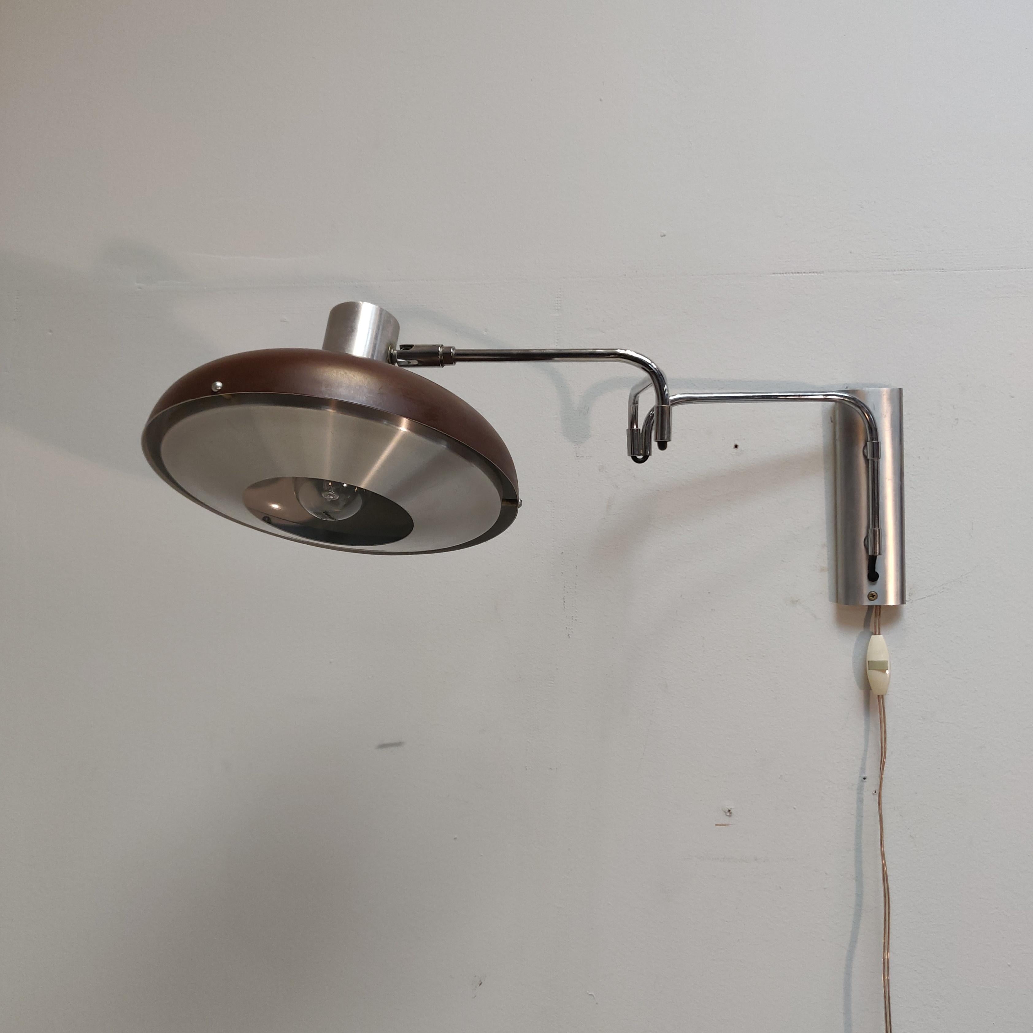 Dutch Design Double Arc Wall Lamp by Lakro, 1960s 4