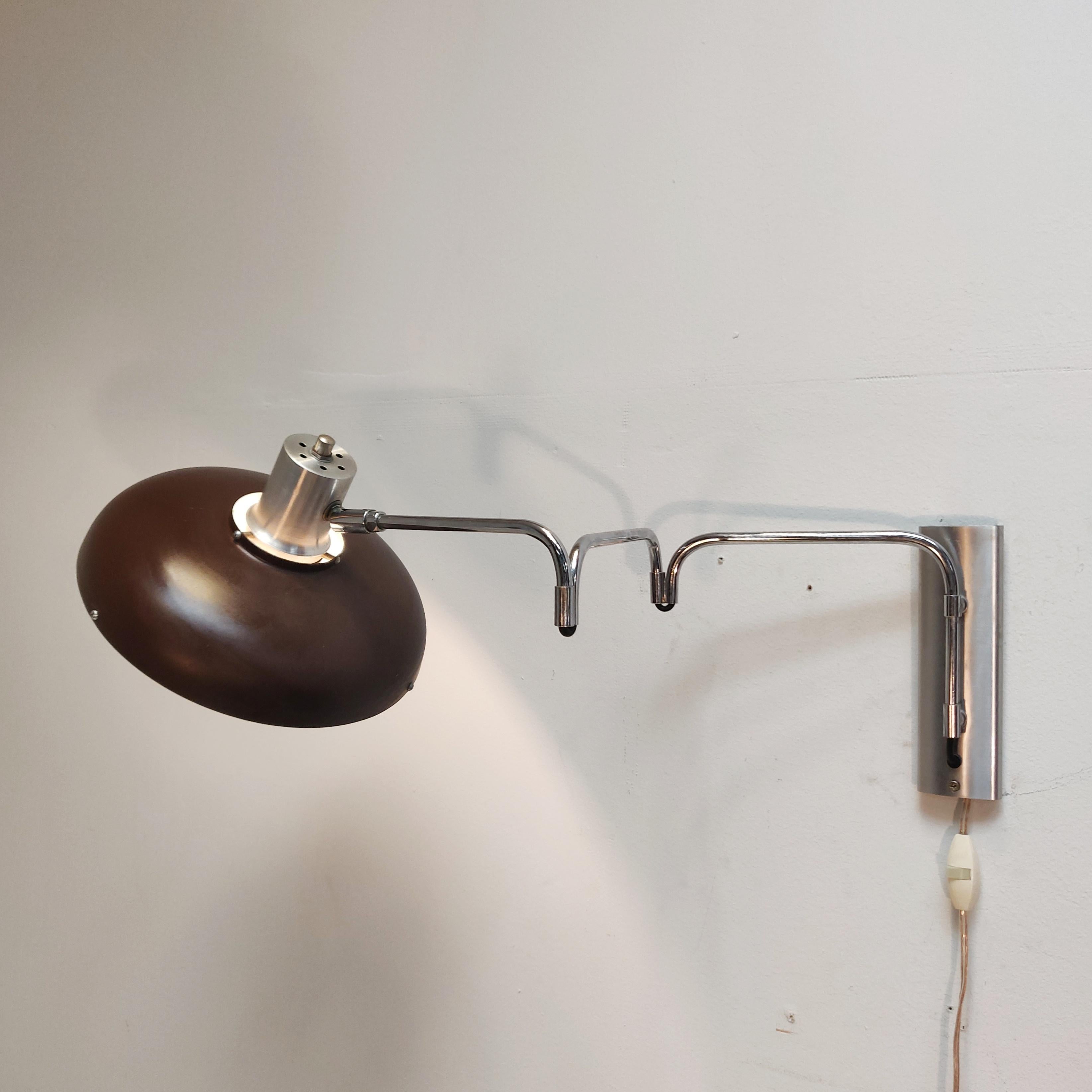 Dutch Design Double Arc Wall Lamp by Lakro, 1960s 6