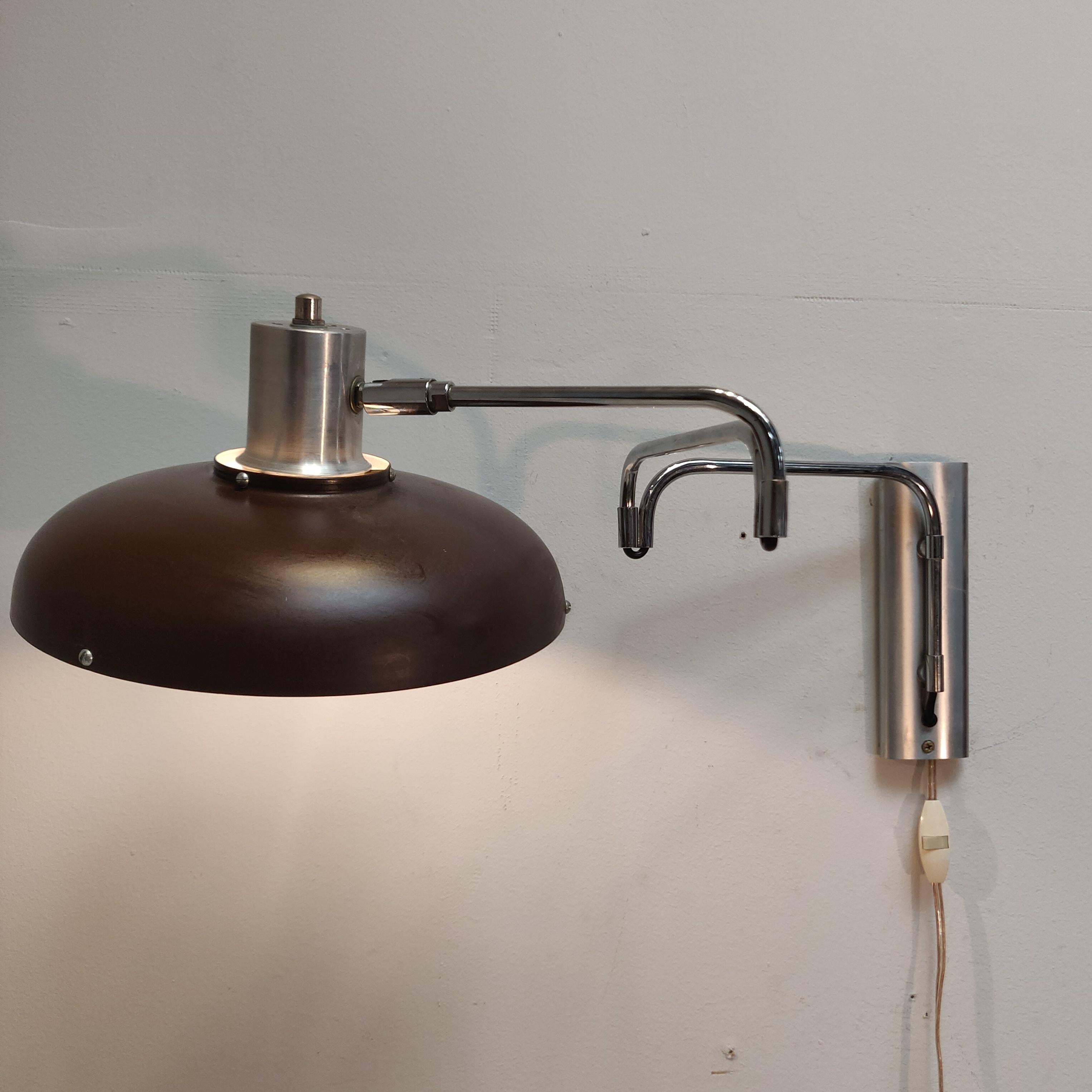 Dutch Design Double Arc Wall Lamp by Lakro, 1960s 11