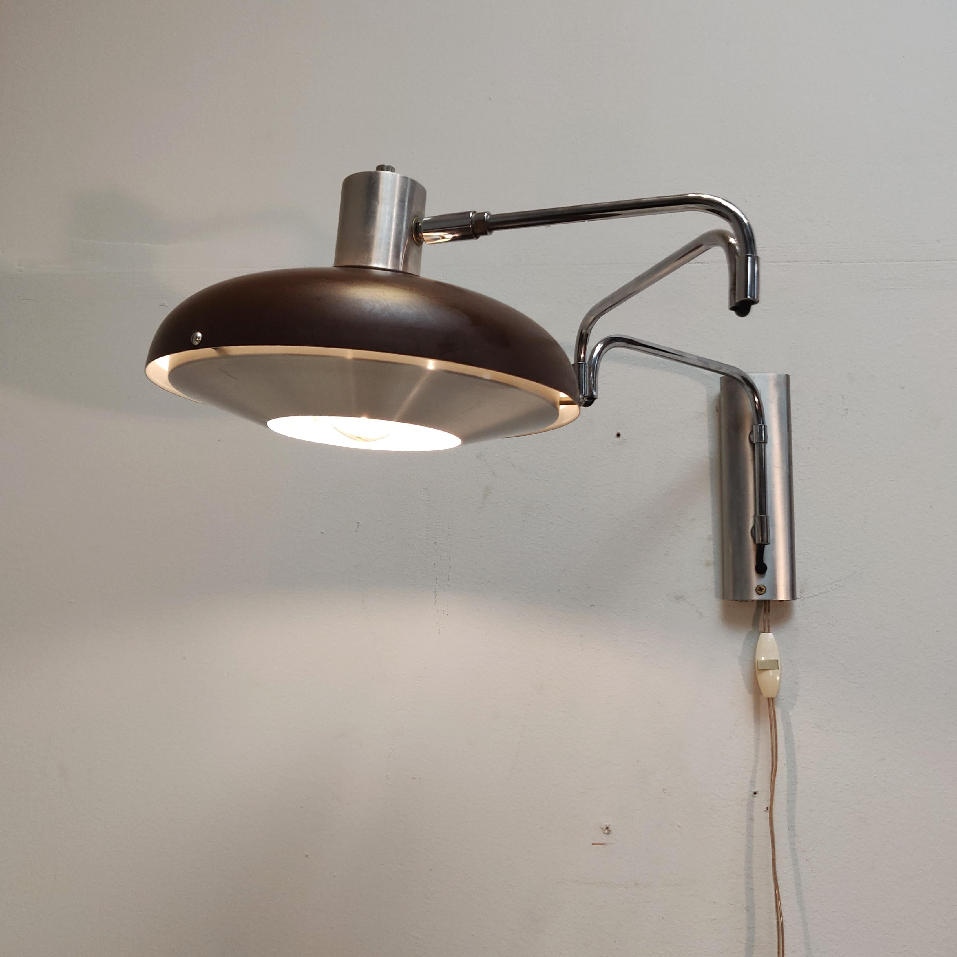 Dutch Design Double Arc Wall Lamp by Lakro, 1960s 2