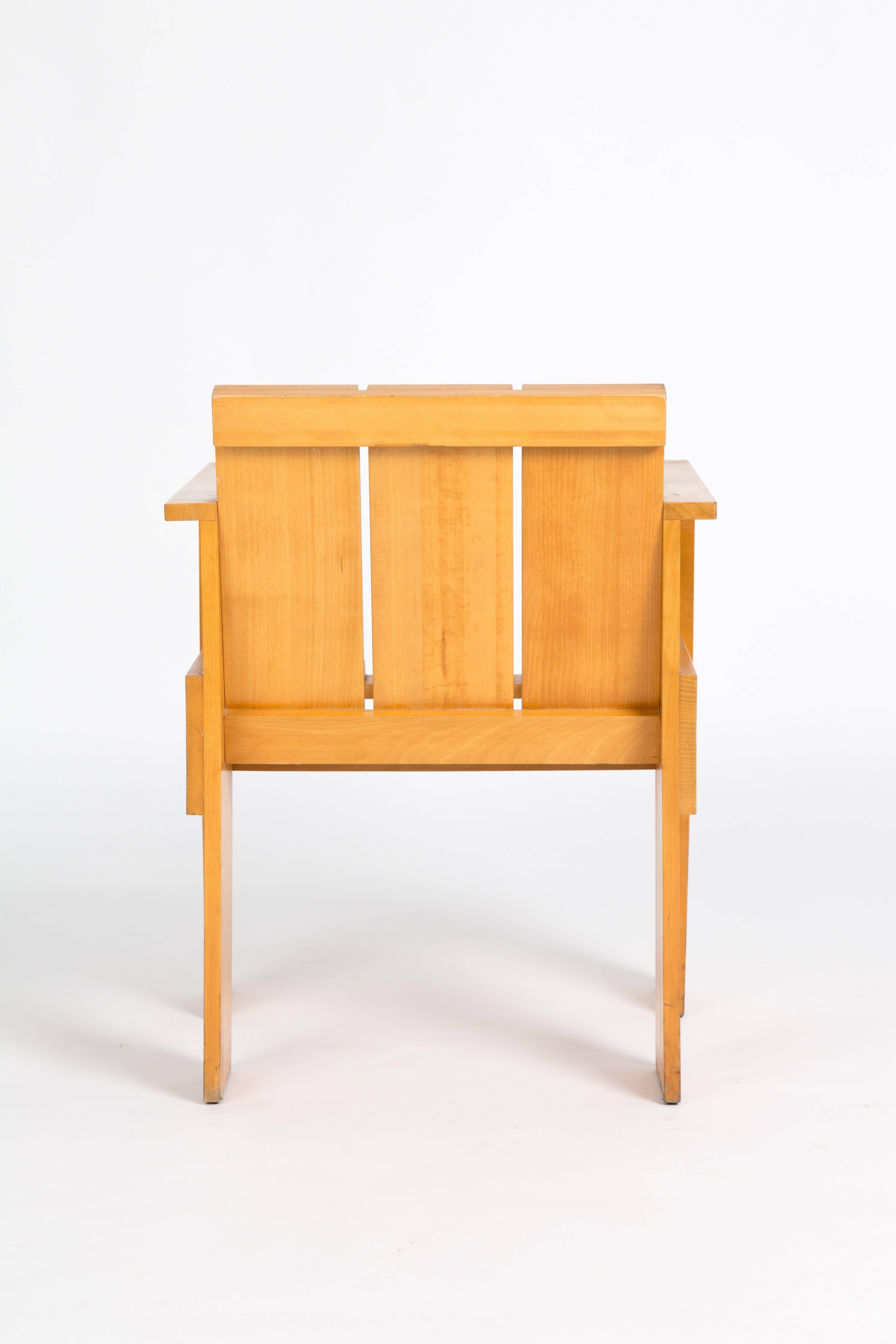 Dutch Design Gerrit Rietveld Crate Chair Numbered In Good Condition For Sale In LA Arnhem, NL