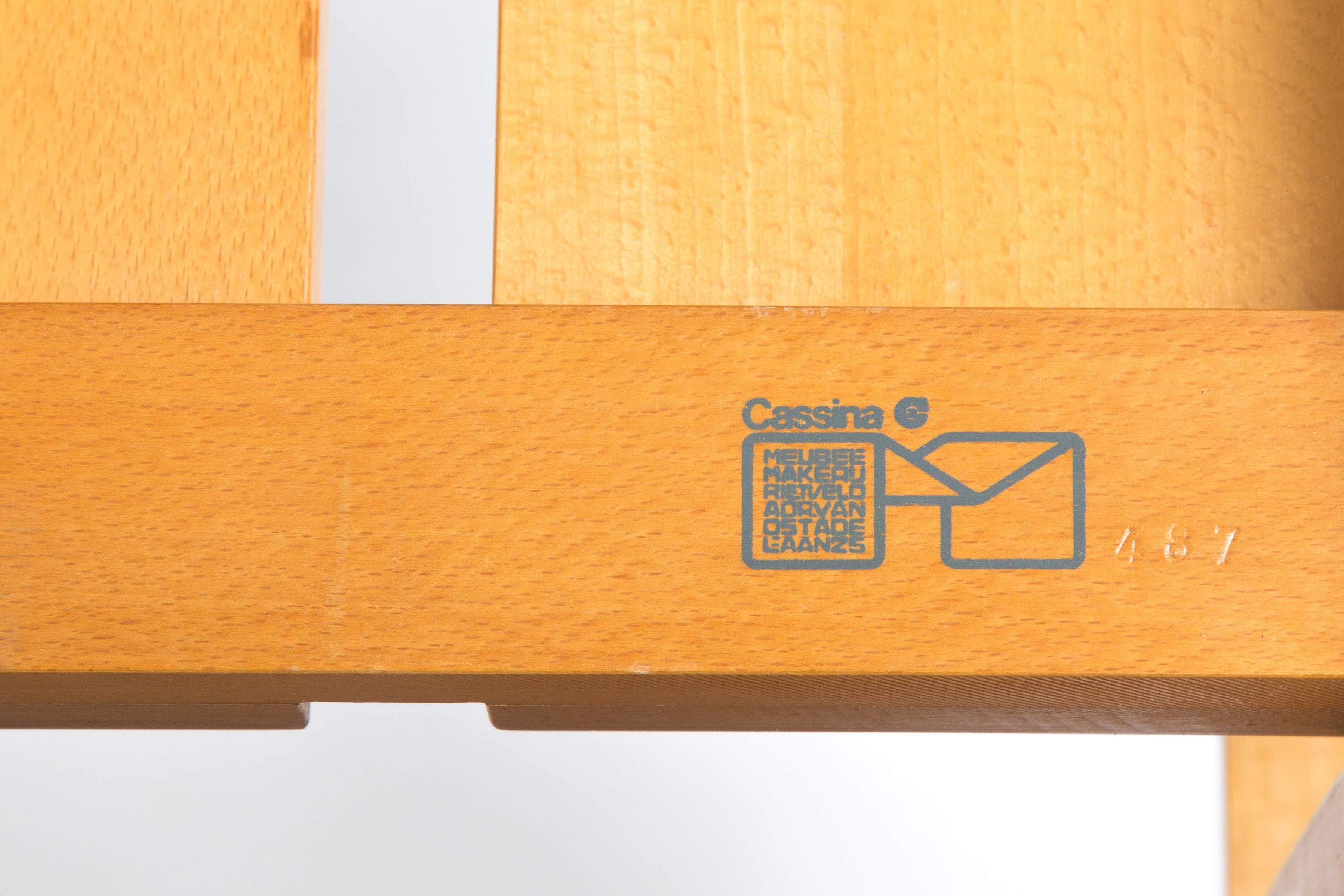 Late 20th Century Dutch Design Gerrit Rietveld Crate Chair Numbered For Sale
