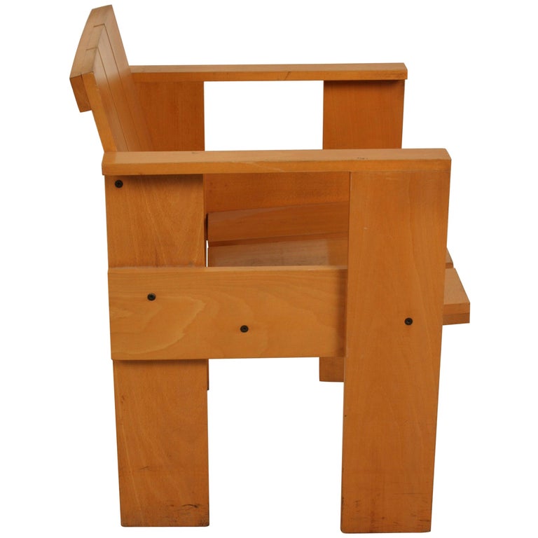 Dutch Design Gerrit Rietveld Crate Chair Numbered For Sale At 1stdibs