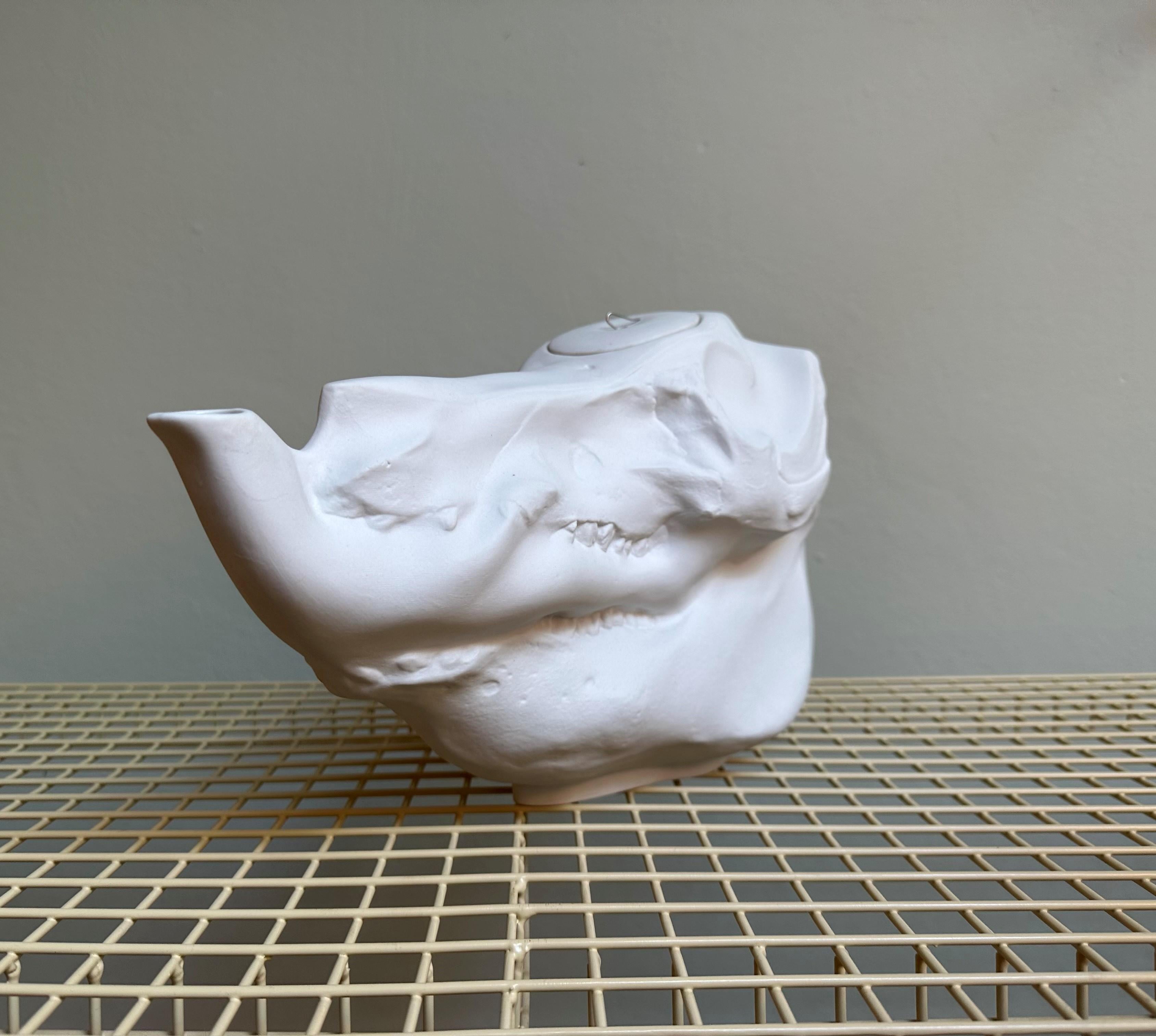 Dutch Design High Teapot Skull Porcelain Wieki Somers For Sale 1