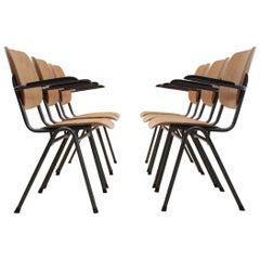 Dutch Design Industrial Plywood Chairs, 1960s