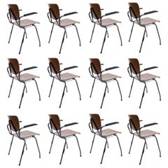 Dutch Design Kho Liang Ie for Car 1957 Stackable Chairs Model 305 with Armrest