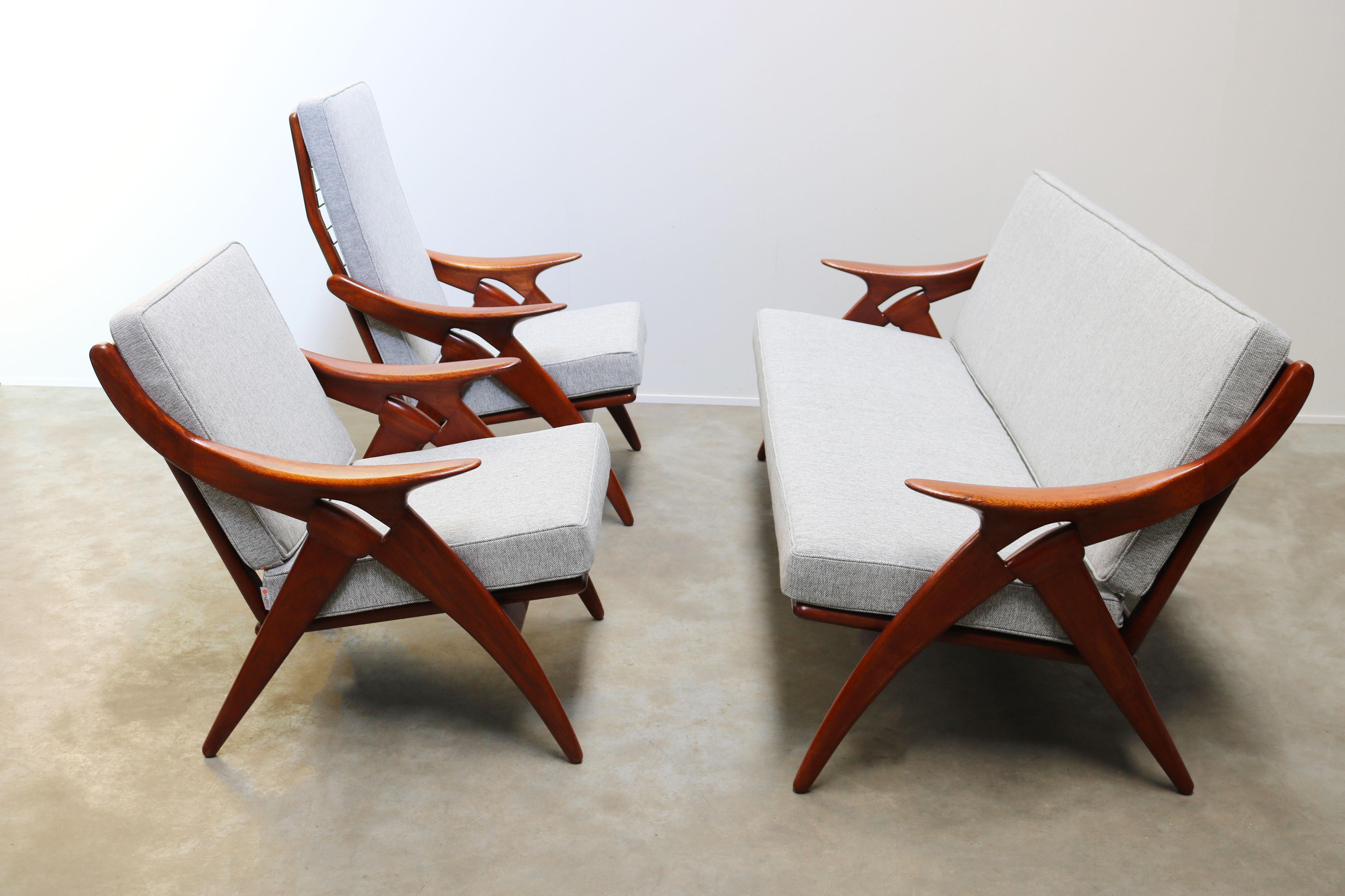Mid-20th Century Dutch Design Living Room Set ''De Knoop