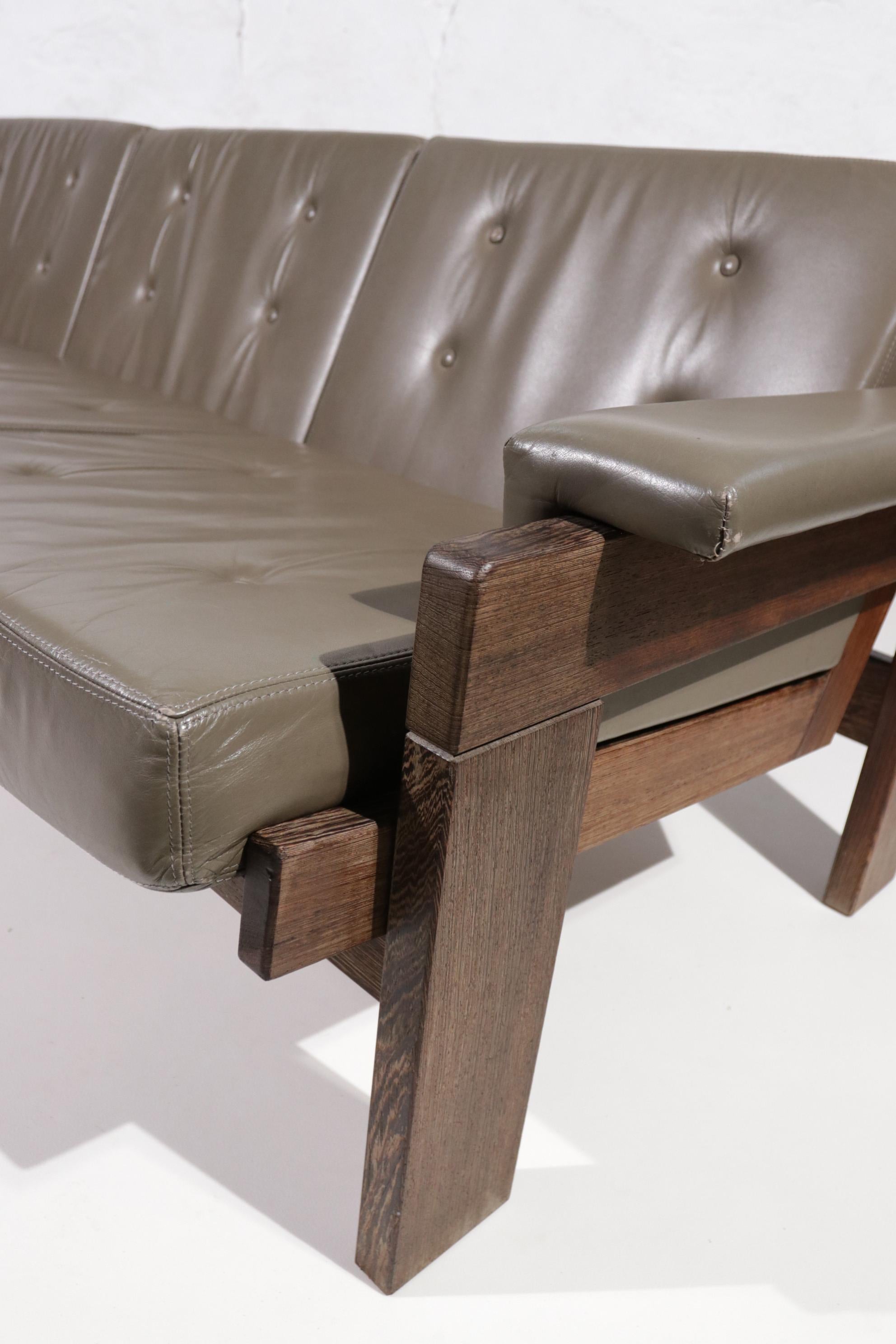 Dutch Design Mid-Century Modern Martin Visser Sofa Leather Wenge 12