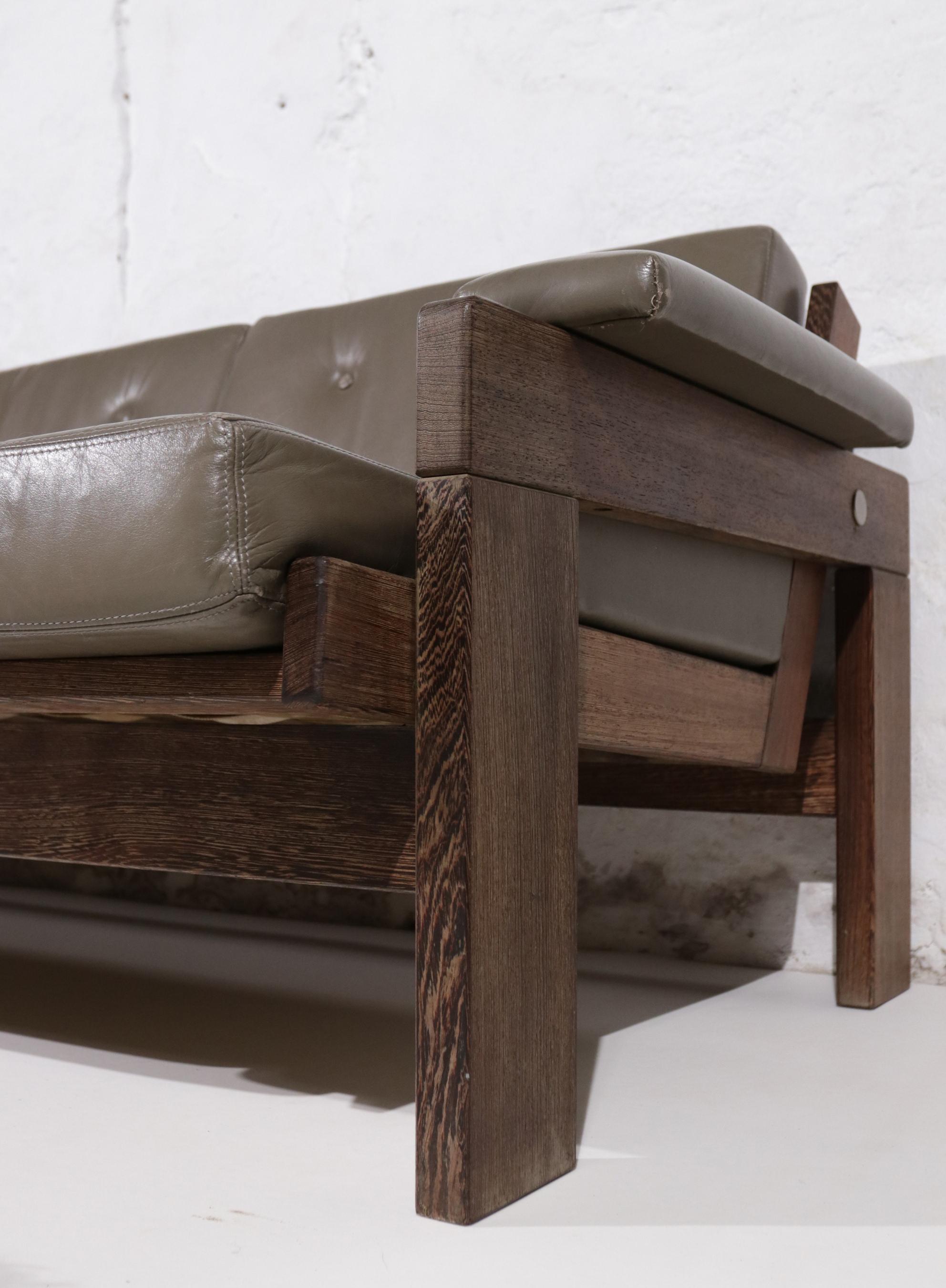 Dutch Design Mid-Century Modern Martin Visser Sofa Leather Wenge In Good Condition In Boven Leeuwen, NL