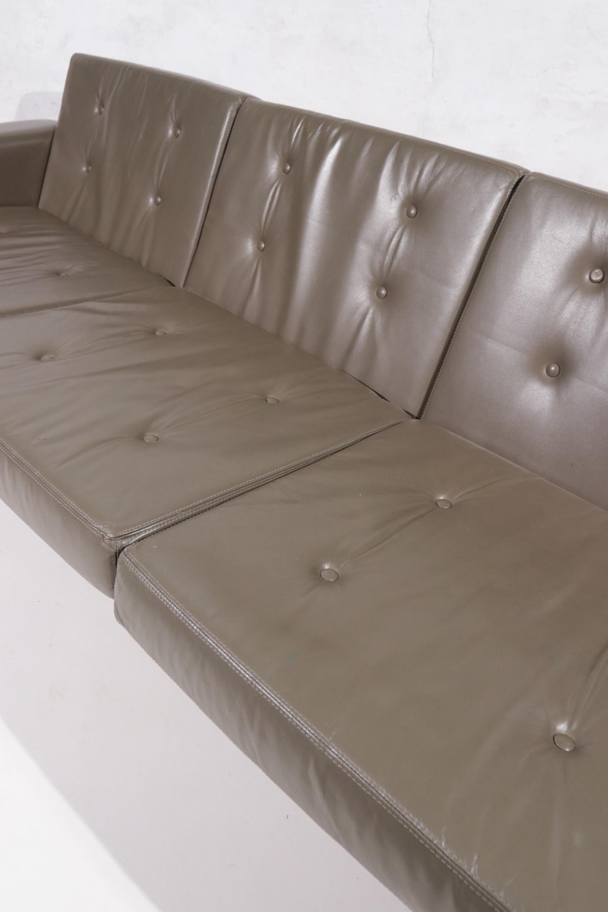 Dutch Design Mid-Century Modern Martin Visser Sofa Leather Wenge 1