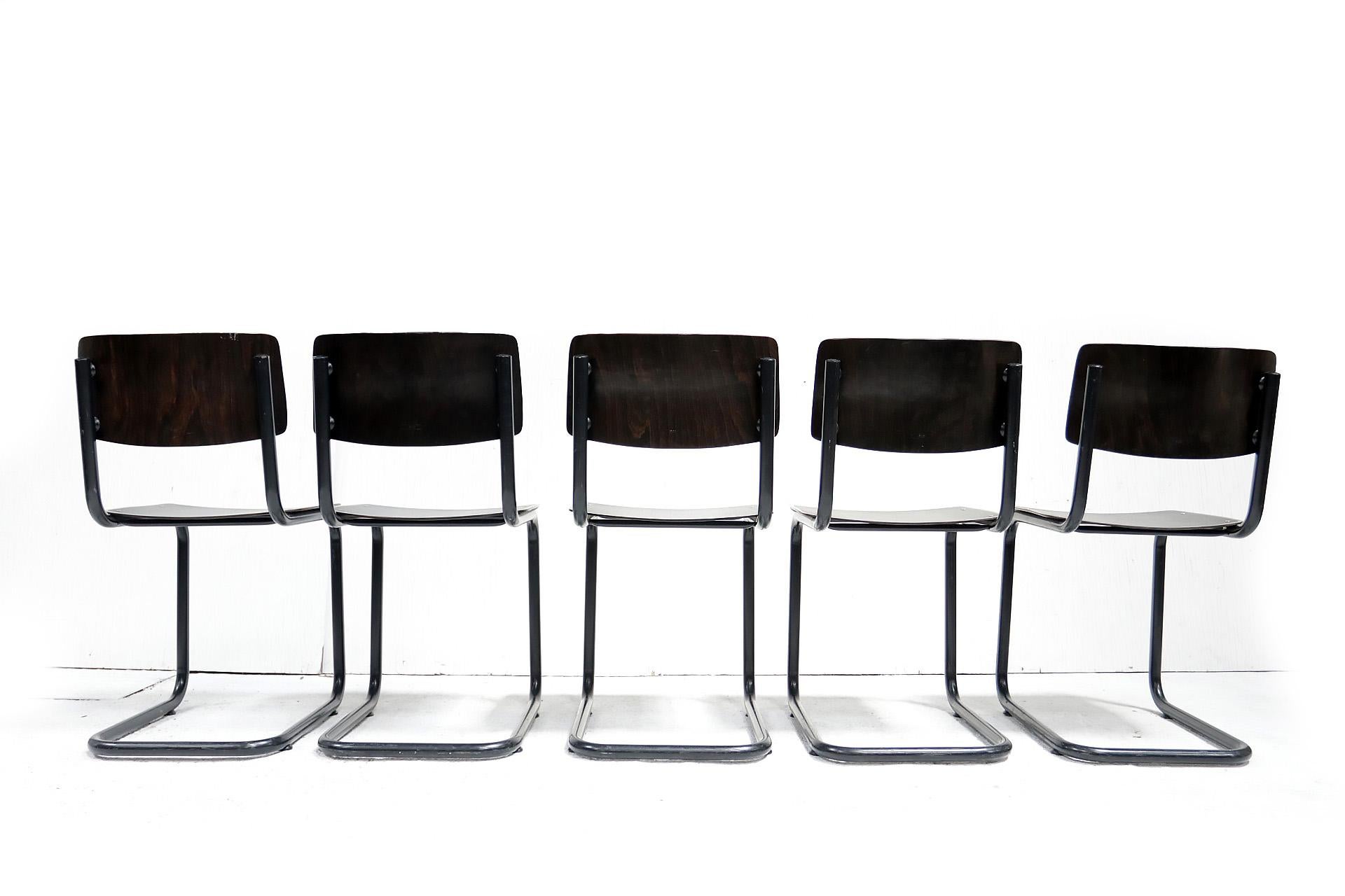 Dutch Design Midcentury Marcel Breuer style Ahrend Dining Chairs, 1970 5