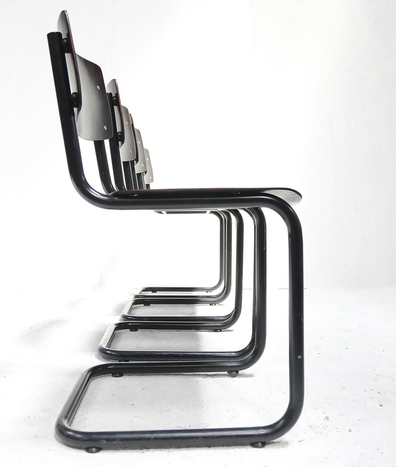 Dutch Design Midcentury Marcel Breuer style Ahrend Dining Chairs, 1970 6