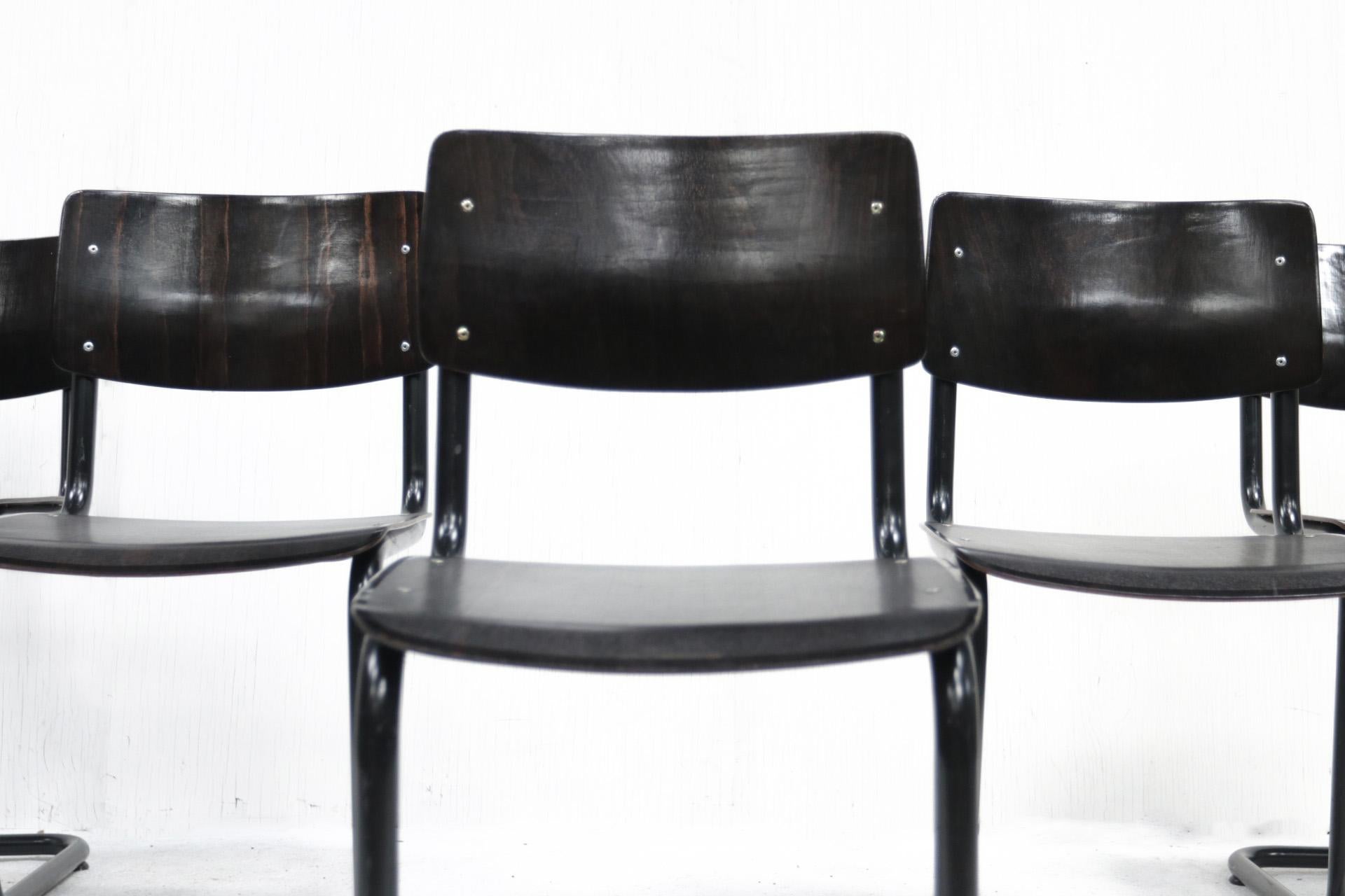 Dutch Design Midcentury Marcel Breuer style Ahrend Dining Chairs, 1970 1