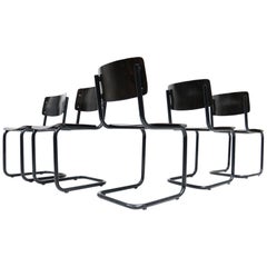 Vintage Dutch Design Midcentury Marcel Breuer style Ahrend Dining Chairs, 1970