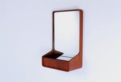 Dutch Design Mirror Console by Friso Kramer for Auping 1963 Teak Black Glass
