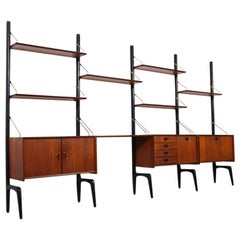 Dutch Design modulare Schrankwand von Louis van Teeffelen für Webe 1950er Jahre schwarzes Teakholz